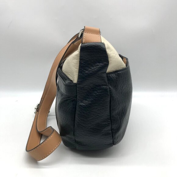 Giani Bernini Beige And Black Colorblock Pebbled Crossbody - Picture 3 of 10